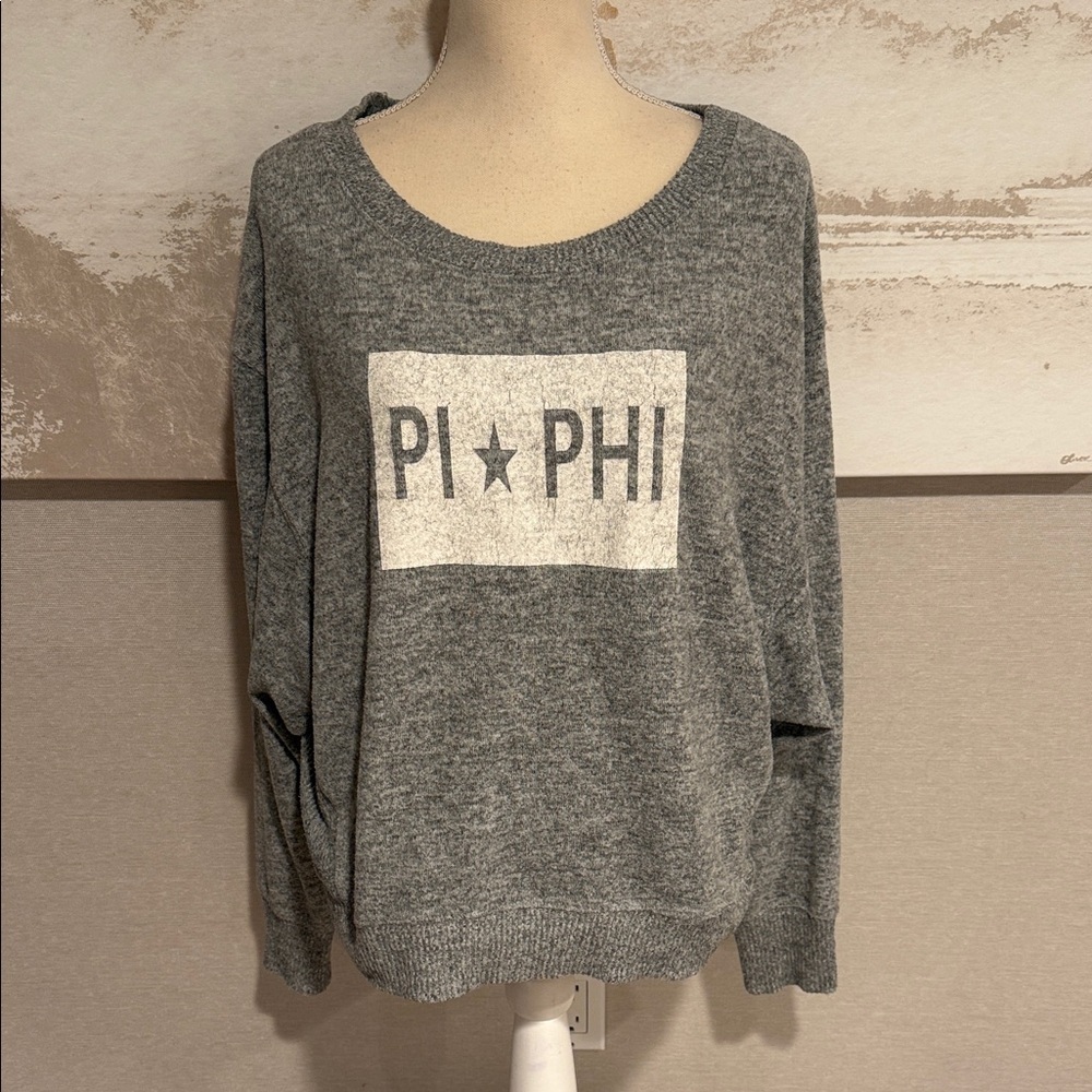 Gray PI PHI Sweater - Pi Beta Phi Sorority Size Medium